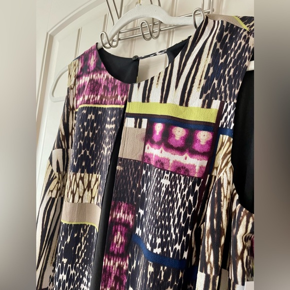 London Times Multi Layered Black/Multi Color Plus Dress - Picture 3 of 6